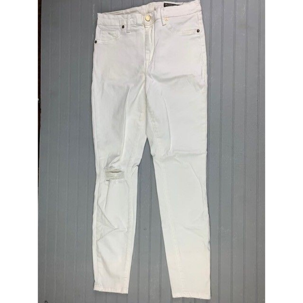 Blank NYC Size 29 Womens Jeans White Mid Rise Skinny Stretch Distressed
